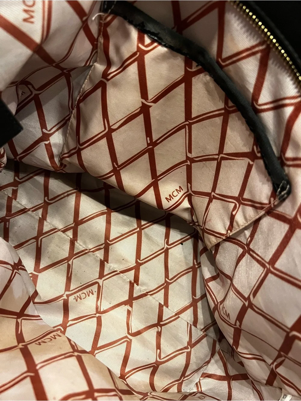 MCM Toni Top-Zip Shopper Medium Black Visetos Monogram Tote Bag